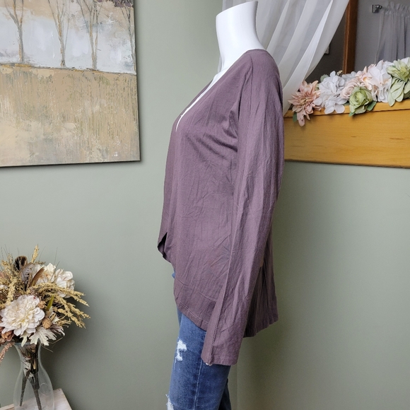 NWT Dusty Plum Purple Open Front Cardigan - Picture 2 of 10